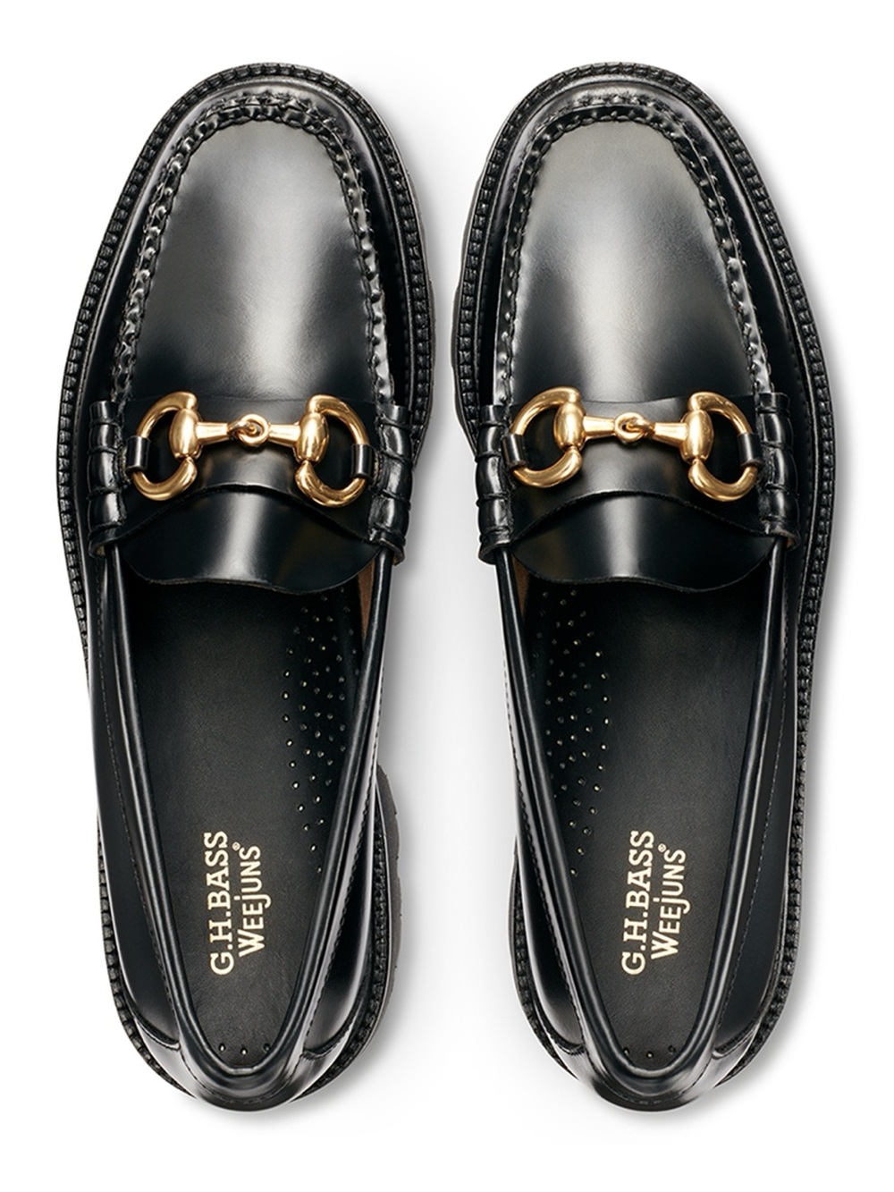 NWOT G.H. Bass & Co. Men's Black Lincoln Super Lug Weejuns Horsebit Loafers